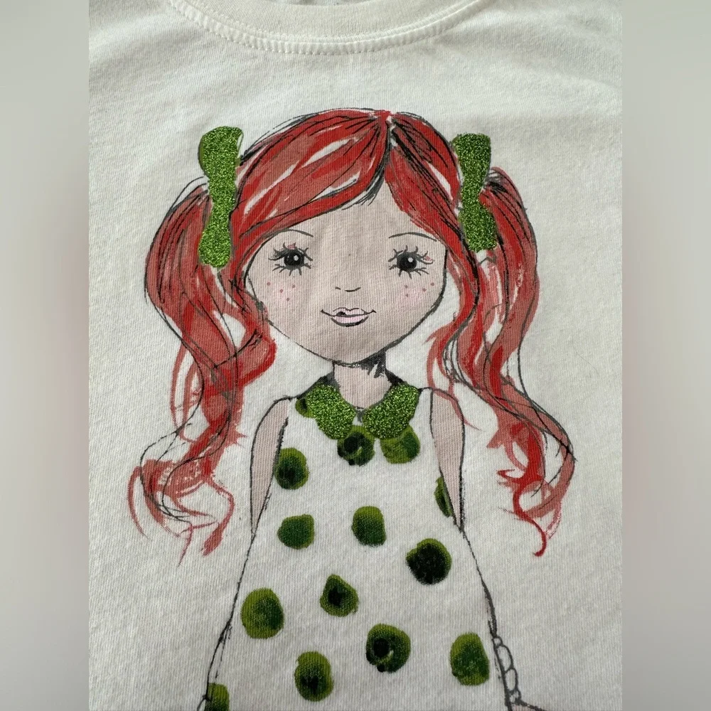 Children’s Place Girl Graphic St. Patrick’s Day Short Sleeve T-shirt White 7/8